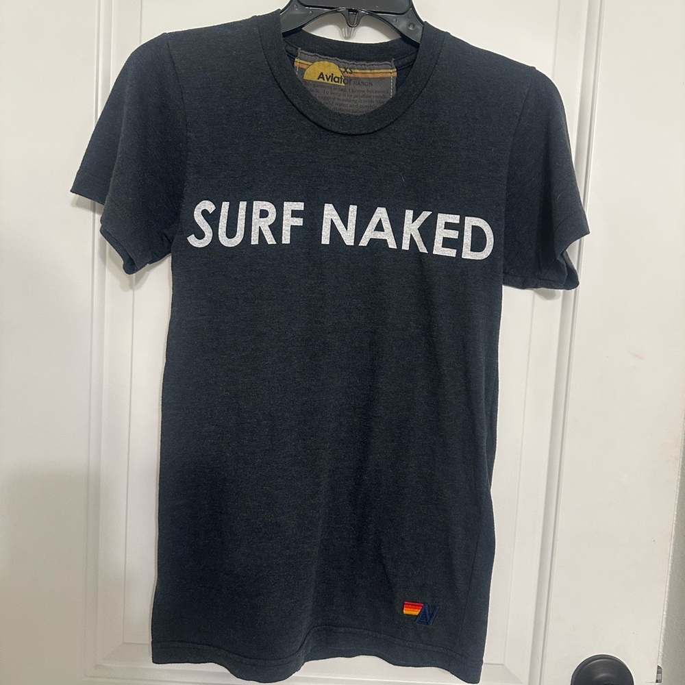 AVIATOR NATION SURF NAKED TEE - CHARCOAL pre-loved, unisex